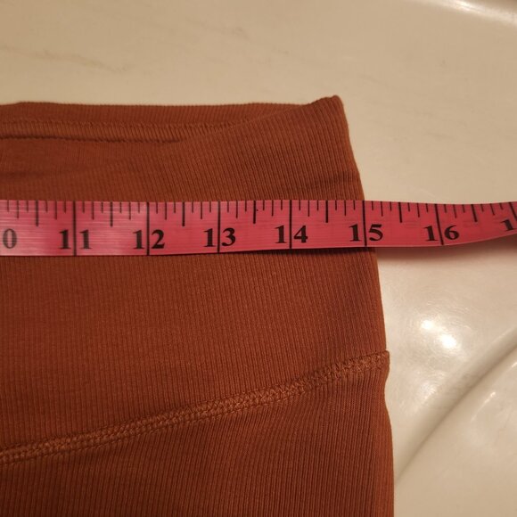 Pact Organic Cotton Ribbed Cotton Leggings - Pumpkin Color - Size XL - Picture 4 of 6